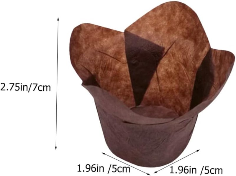 Gatuida 100pcs Greaseproof Cupcake Liners Medium Size Lotus Style Baking Paper Cups - Image 2